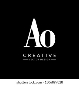 Letter Ao Logo. Initial Letter Design Vector Luxury Colors