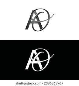 Letter AO luxury modern monogram logo vector design, logo initial vector mark element graphic illustration design template