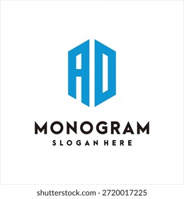 letra AO monograma modelo de vetor de elemento de design de logotipo
