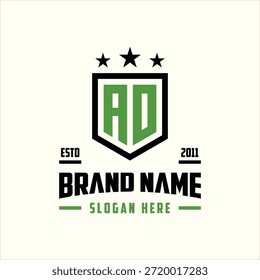 letra AO monograma modelo de vetor de elemento de design de logotipo