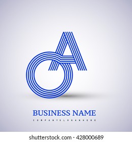 Letter AO or OA linked logo design. symbol for your business or company identity.