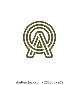 Letter AO or OA logo