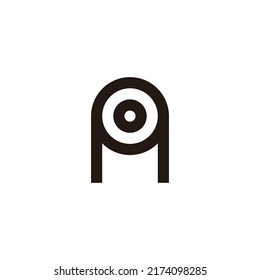 Letter AO OA A O circle geometric symbol simple logo vector