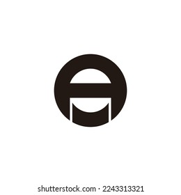 Letter AO OA  A O circle, outline geometric symbol simple logo vector