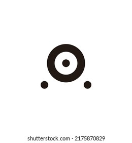 Letter AO OA A O circles geometric symbol simple logo vector