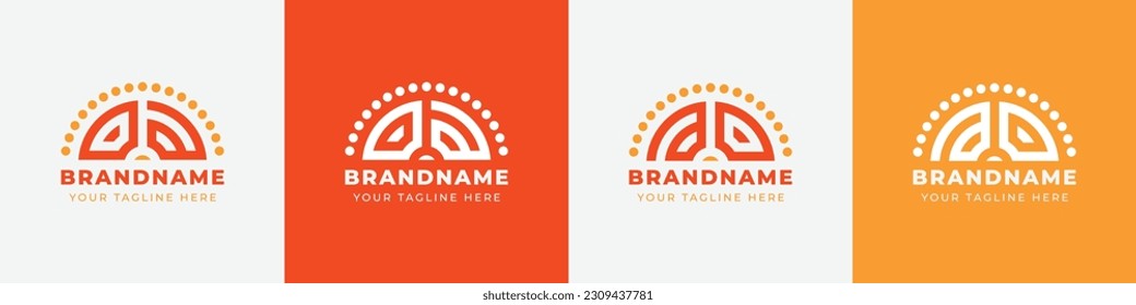 Letter AO and OA Sunrise  Logo Set, suitable for any business with AO or OA initials.