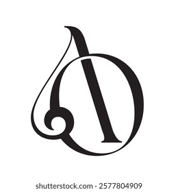 letter AO or OA vector logo design for luxury, fashion, jewelry, boutique, and startup