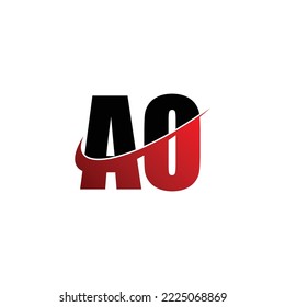 Letter AO simple logo design vector