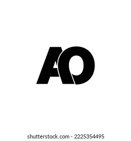 Letter AO simple logo design vector