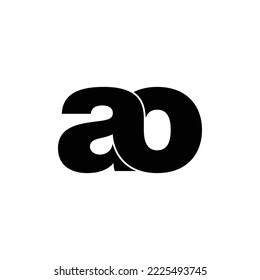 Letter AO simple logo design vector