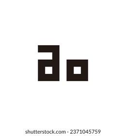 Letter ao square geometric symbol simple logo vector