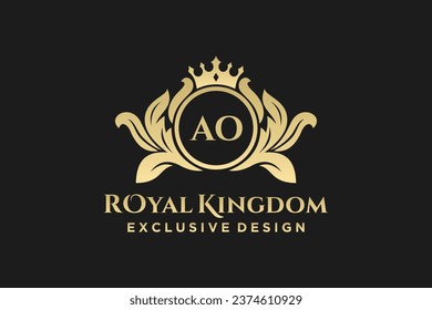 Letter AO template logo Luxury. Monogram alphabet . Beautiful royal initials letter.