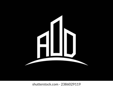 Letter AOD building vector monogram logo design template. Building Shape AOD logo.