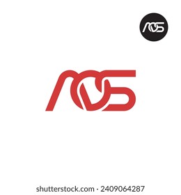 Diseño de logotipo de monograma AOS para carta