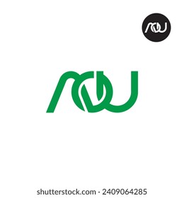 Diseño de logotipo de monograma AOU