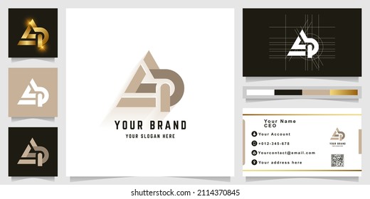 Letter AP or Aa monogram logo with business card design