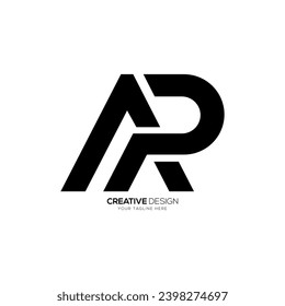 Letter Ap or Ar initial with modern abstract monogram logo design concept