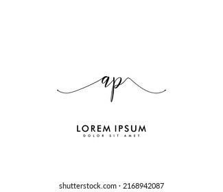 Letter AP Initial handwriting logo with signature and hand drawn style.