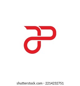 Letter Ap Jp Red Motion Line Logo Vector 