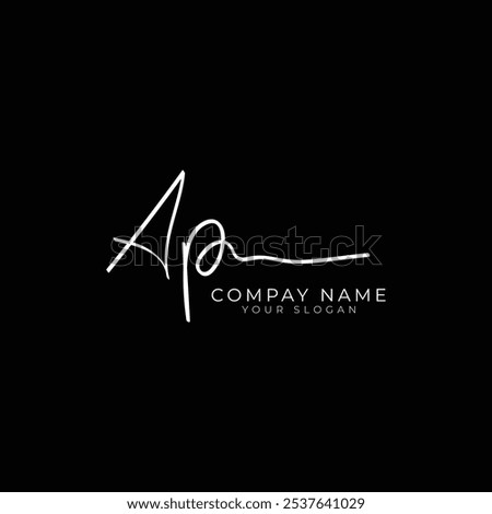 letter AP logo design handwriting signature template vector mark