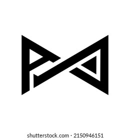 letter AP, AM or letter A and Media black color combination of logo design