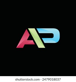 Letter AP Modern Geometric Business Simple Design Logo
