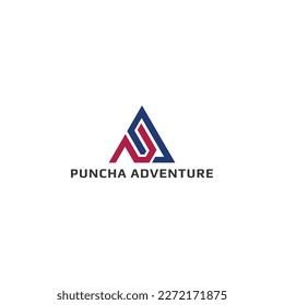 Letter AP, PA triangle logo design vector