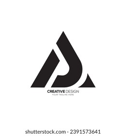 Letter Ap or Pa triangle shapes alphabet creative abstract monogram logo design