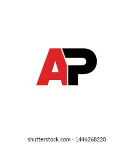 Letter AP simple logo design vector