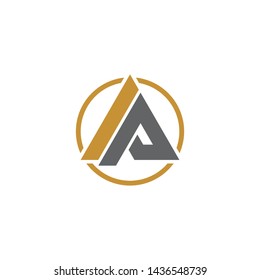 Letter AP triangle simple logo design vector