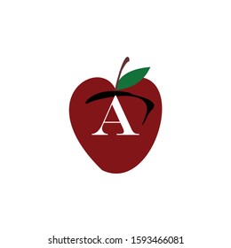 letter a and appel logo design icon