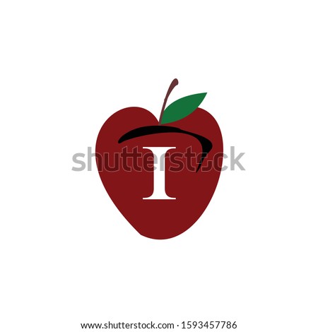 letter i and appel logo design icon