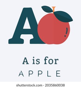 a letter a apple alphabet vector
