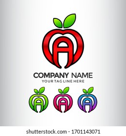 Carta A Plantilla De Logotipo De Apple