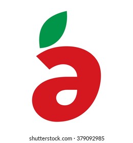 letter and apple logo vector.