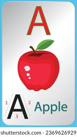 A letter for apple with tracing  guide