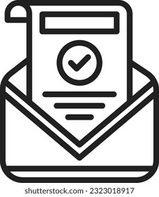 Imagen de icono de carta aprobada. Adecuado para aplicaciones móviles.