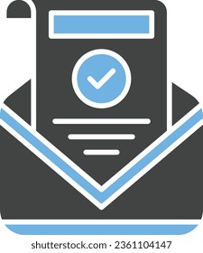 Imagen de icono de carta aprobada. Adecuado para aplicaciones móviles.