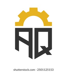 Letter AQ Gear Logo Design for Service Center, Repair, Factory, Industrial, Digital and Mechanical Business