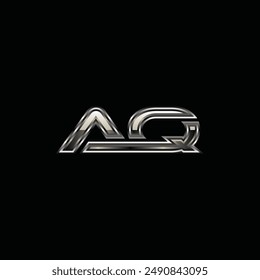 Letter AQ Geometric Metallic Modern Technology Business Creative Design Logo