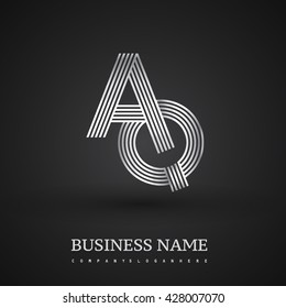 Letter AQ linked logo design. Elegant silver colored symbol for your business or company identity.