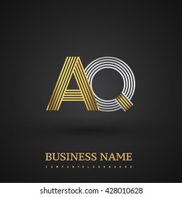 Letter AQ linked logo design. Elegant silver and golden colored symbol for your business name and corporate identity.