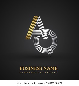 Letter AQ logo design. Elegant gold and silver colored, symbol for your business name or company identity.