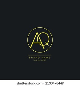Plantilla de vectores de diseño de logotipo AQ de carta