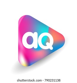Letter AQ logo in triangle shape and colorful background, letter combination logo design for business and company identity.
