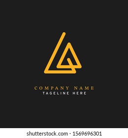 Letter AQ logotype Monoline style, simple and elegant AQ logo - Vector