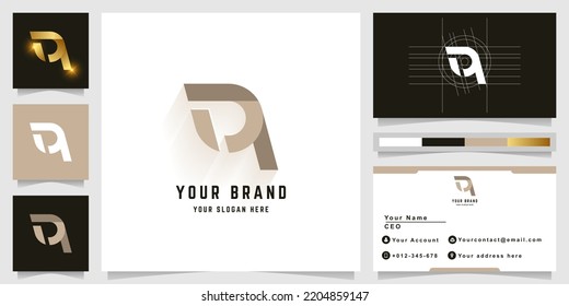 Letter aq or oq monogram logo with business card design