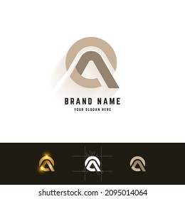 Letter AQ Or Q Monogram Logo With Grid Method Design