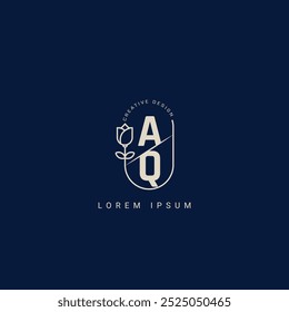 Letra AQ QA Diseño de logotipo creativo con diseño único y simple