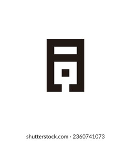 Letter AQ square geometric symbol simple logo vector